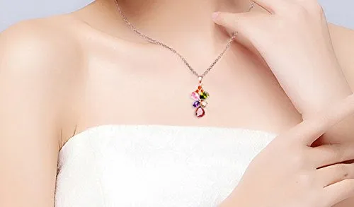 Bracelets Yellow Chimes Yellow Chimes Butterfly Flower Swiss Cubic Zircon Rose Gold Plated Pendant for Women and Girls