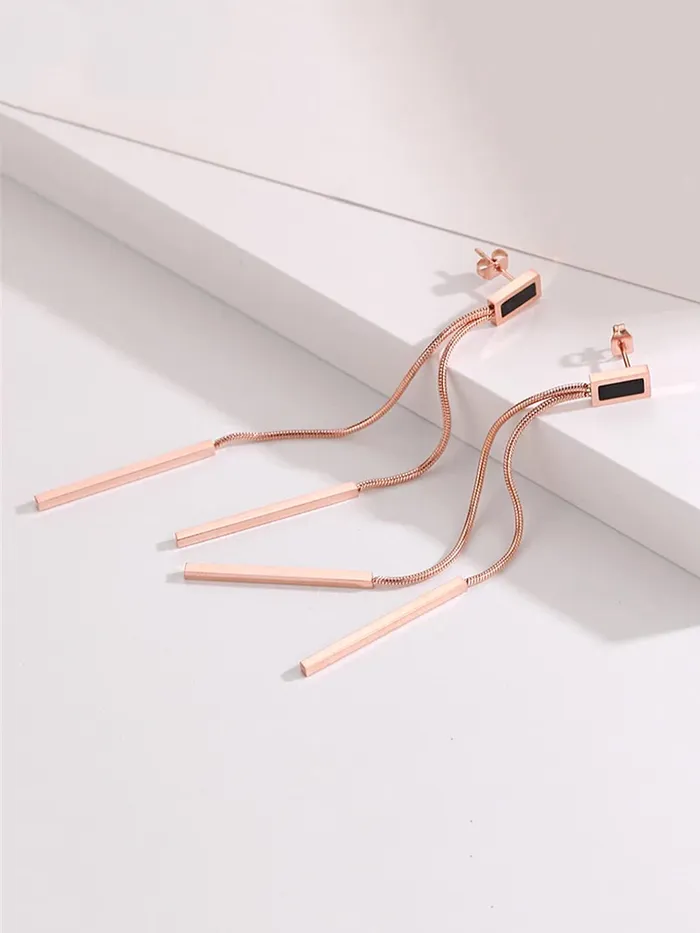 Bracelets Yellow Chimes Yellow Chimes Danglers Earrings for Women Rose Gold Earrings for Girls Fashion Women Earrings Stainless Steel Long Chain Dangler Earrings Birthday Gift For Girls Anniversary Gift for Wife
