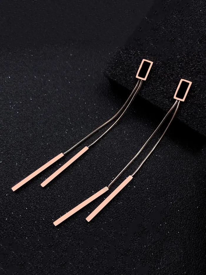 Bracelets Yellow Chimes Yellow Chimes Danglers Earrings for Women Rose Gold Earrings for Girls Fashion Women Earrings Stainless Steel Long Chain Dangler Earrings Birthday Gift For Girls Anniversary Gift for Wife