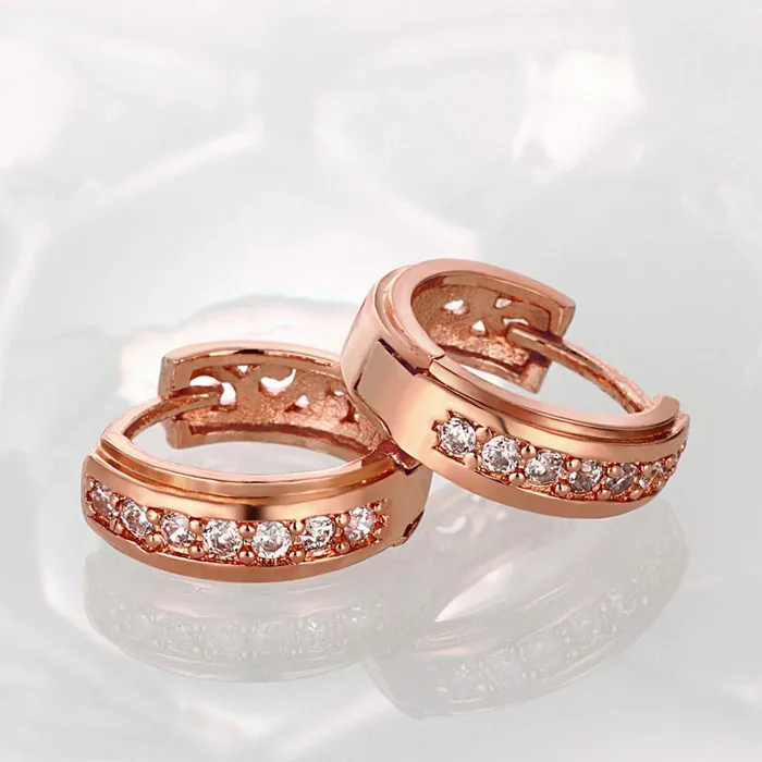 Bracelets Yellow Chimes Yellow Chimes Fashionable Rose Gold Clip on Earring Cubic Zirconia Metal Clipon Earring for Women and Girls