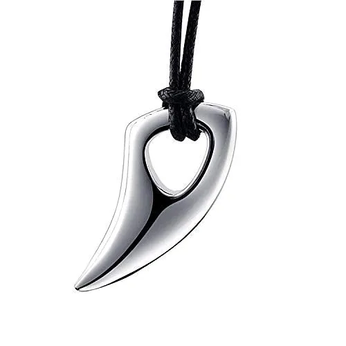 Bracelets Yellow Chimes Yellow Chimes Pendant for Men Silver Men Pendant Stainless Steel Wolf Tooth Black Leather Rope Pendant for Men and Boys Bracelets Yellow Chimes Yellow Chimes Pendant for Men Silver Men Pendant Stainless Steel Wolf Tooth Black Leather Rope Pendant for Men and Boys