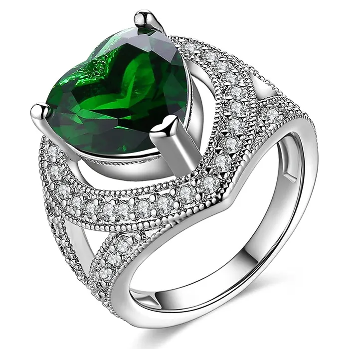 Bracelets Yellow Chimes Yellow Chimes Ring for Women Cocktail Style Platinum Plated Emerald Crystal Heart Shaped green colored stone Ring for Women and Girls Bracelets Yellow Chimes Yellow Chimes Ring for Women Cocktail Style Platinum Plated Emerald Crystal Heart Shaped green colored stone Ring for Women and Girls