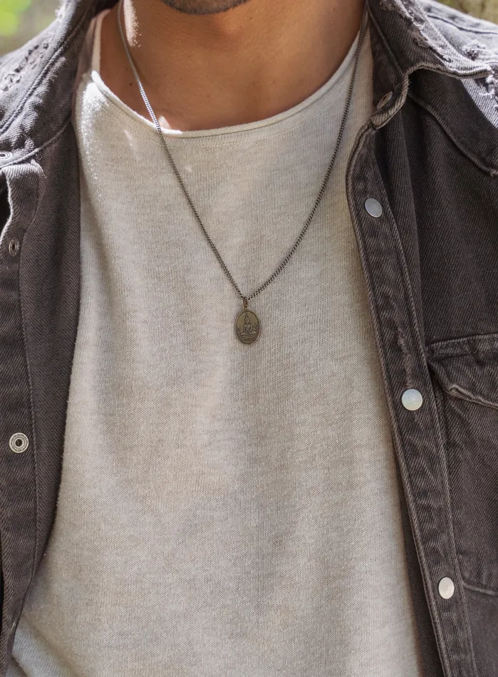 Bronze Oval Buddha Necklace for Men We Are All Smith Necklaces