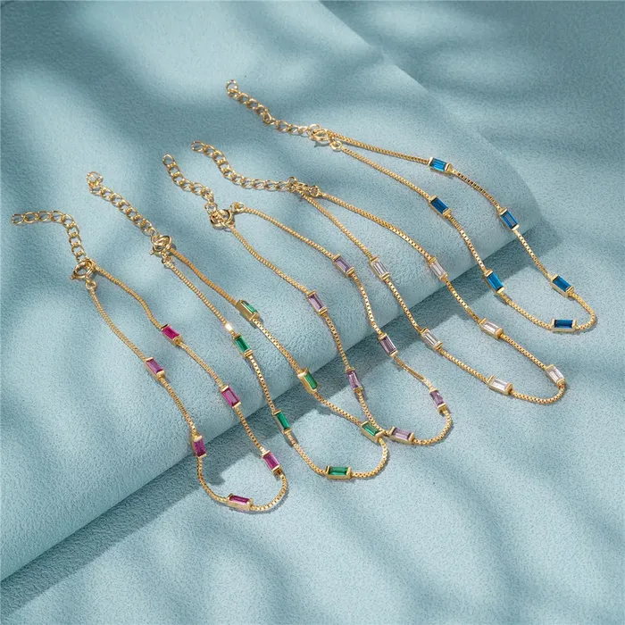 Canner Made in China Store Bracelets Colorful Zirconia Bracelet Chain