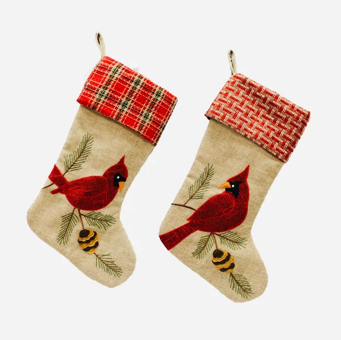 Cardinal Stocking Splash Earrings