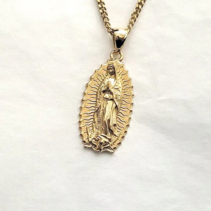 carre dor Necklaces 18k 14k gold our lady of guadalupe virgin mary pendant necklace 6