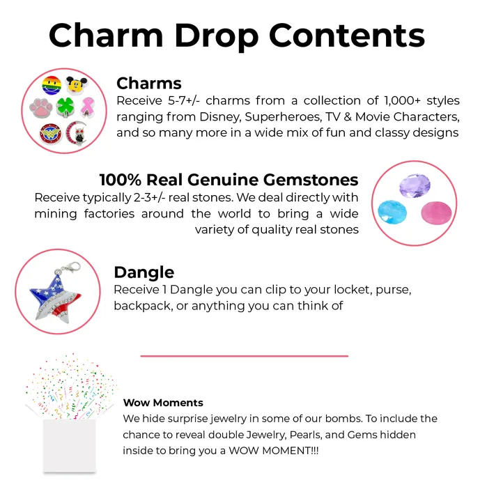 Charm Drop Surprise Theme Bundle 10 Pack BATHBUN002 Charm Necklaces