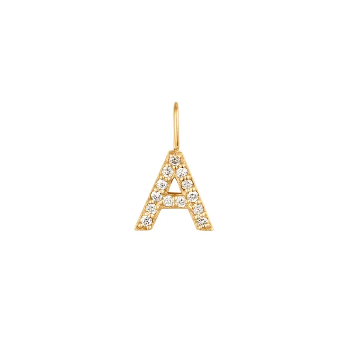 Charm Necklaces A Diamond Initial Charm AURELIE GI