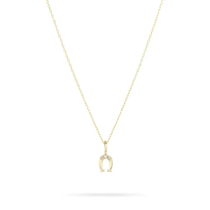 Charm Necklaces Adina Reyter Diamond Horseshoe Mini Bead Charm