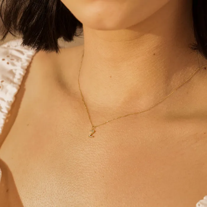 Charm Necklaces AURELIE GI Z Diamond Initial Charm