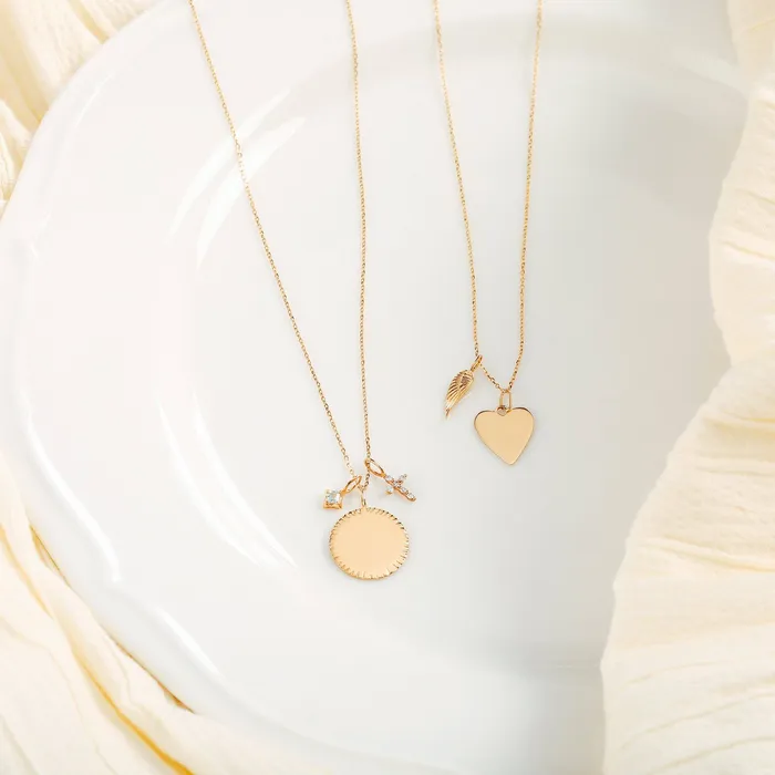 Charm Necklaces JOY Engravable Heart Charm AURELIE GI