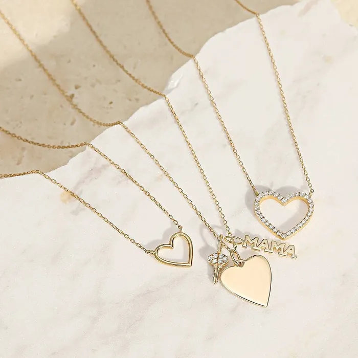 Charm Necklaces JOY Engravable Heart Charm AURELIE GI