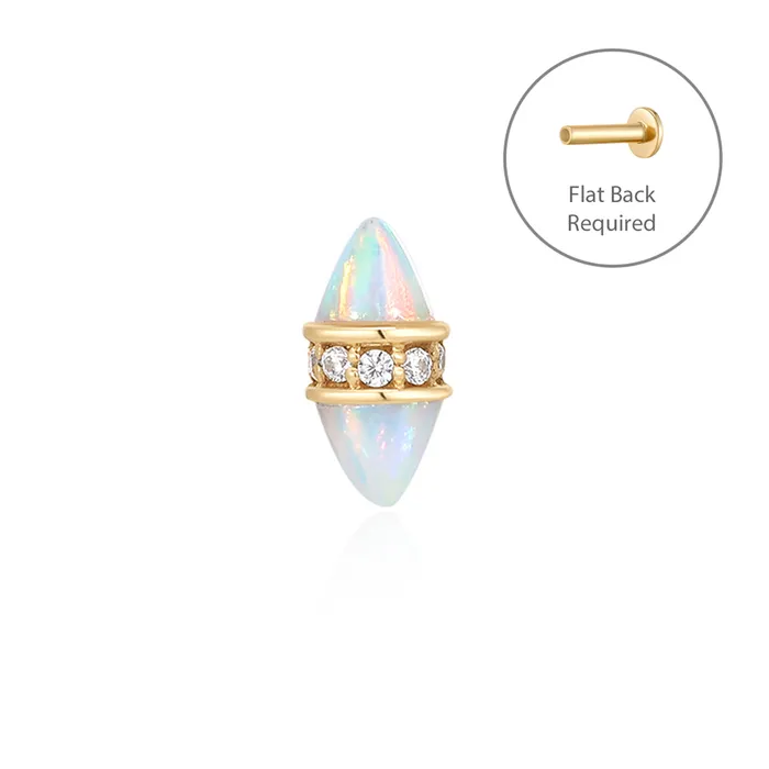 CHER Double Opal Threadless Flatback Earring AURELIE GI Earrings