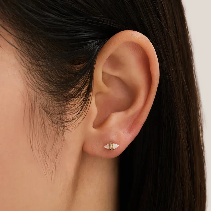 CHER Double Opal Threadless Flatback Earring AURELIE GI Earrings