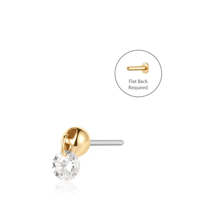 CHEVAL Single Floating Diamond Threadless Flatback Earring AURELIE GI Earrings