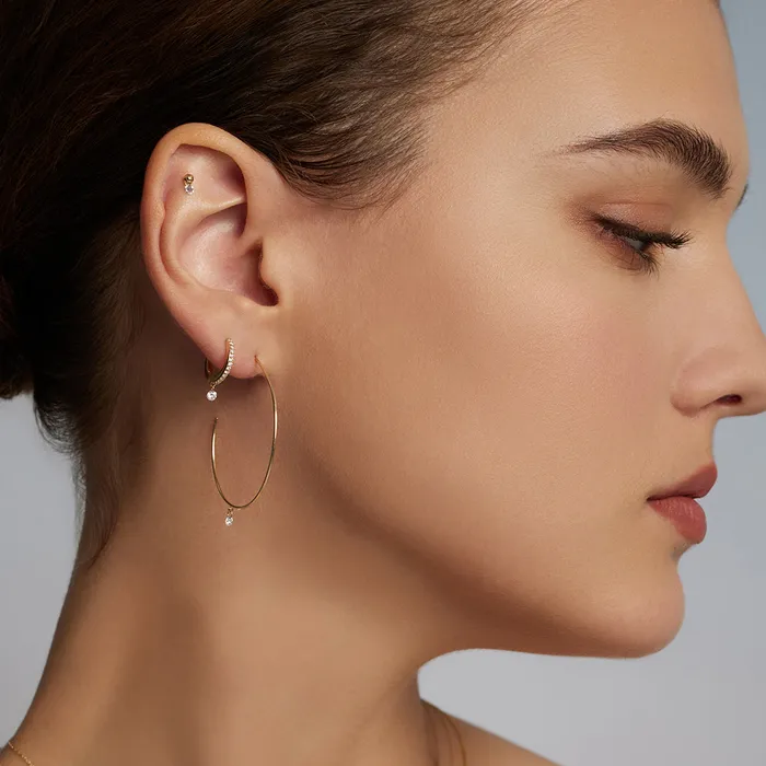 CHEVAL Single Floating Diamond Threadless Flatback Earring AURELIE GI Earrings
