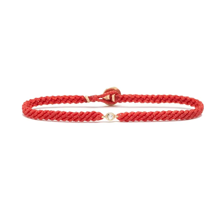 Classic red woven bracelet with diamond Scosha Bracelets