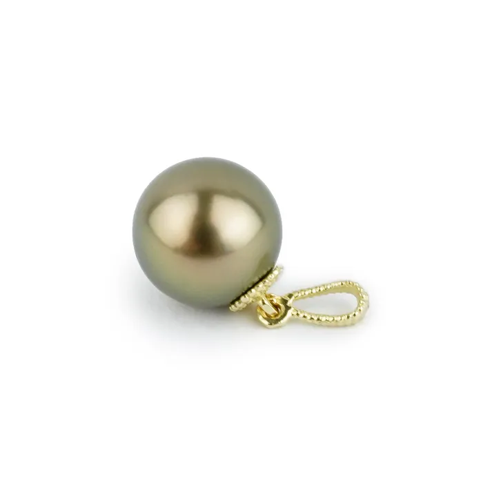 Coppery Green 93mm Tahitian Pearl Mermaid Pendant Kamoka Pearl Necklaces