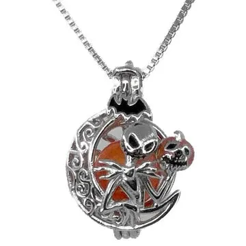 CPST004 Necklaces Cage Pendant 925 Sterling Silver Nightmare Before Christmas Jack Skellington Moon Pumpkin CPST004 Necklaces Cage Pendant 925 Sterling Silver Nightmare Before Christmas Jack Skellington Moon Pumpkin