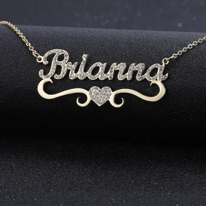 Crystal Heart Name Necklace The Signature Collection Co Necklaces