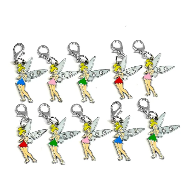 DAN Dangle Clips Metal Jingle Bells Tinker Bell Fairy 10 Pack Earrings