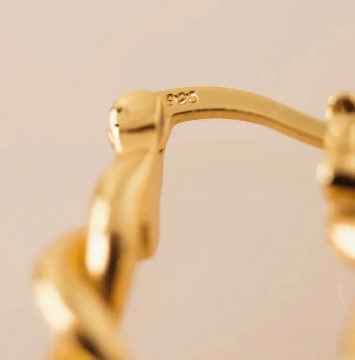 DemiFine Twist Hinge Hoop Earrings Gold Lovers Tempo Earrings