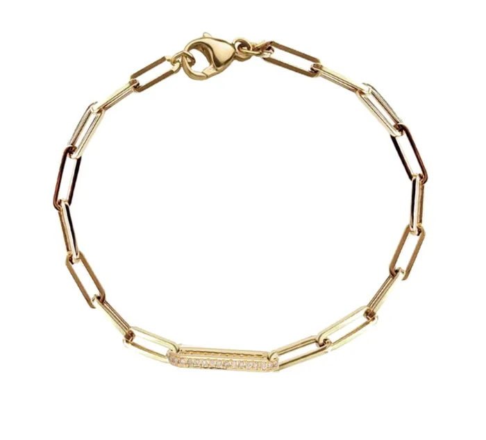 Diamond Link Paperclip Bracelet Alev Bracelets