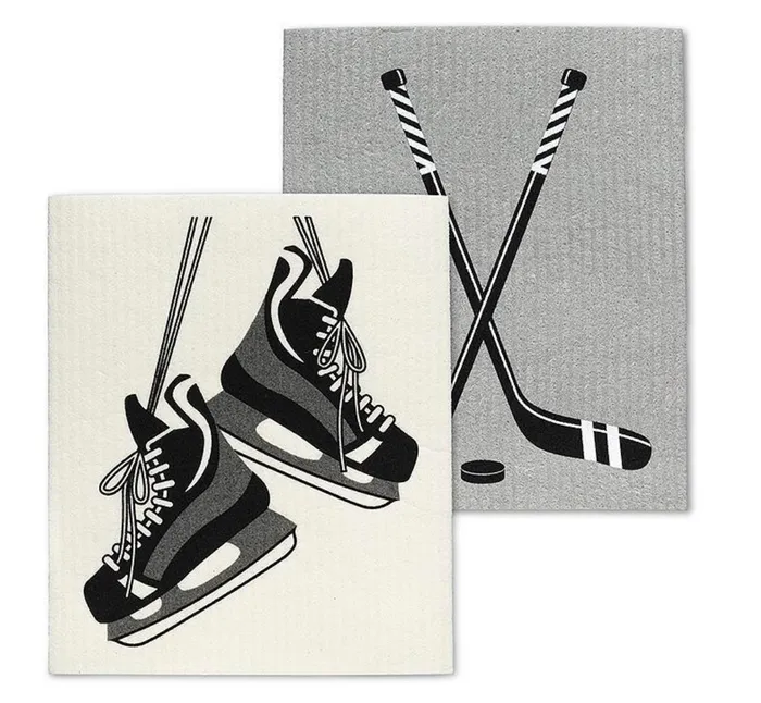 Earrings Abbott Hockey Skates Sticks Dishcloth Set2