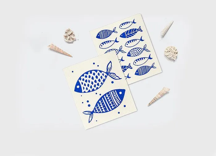 Earrings Abbott Simple Fish Dishcloths Set2