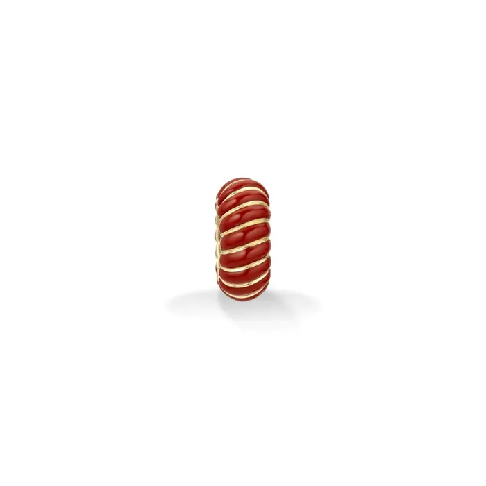 Earrings Adina Reyter Red Ceramic Wave Big Bead