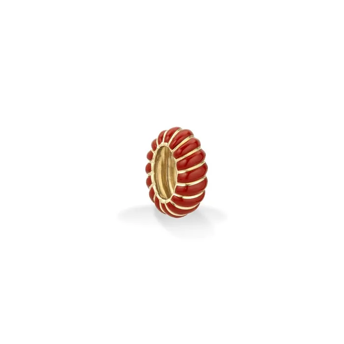 Earrings Adina Reyter Red Ceramic Wave Big Bead
