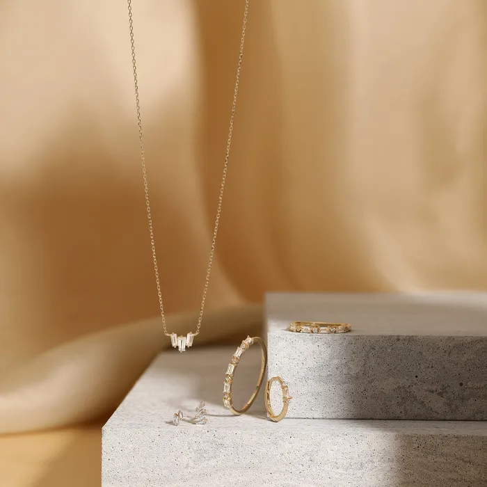 Earrings AURELIE GI ALEXIA Baguette White Sapphire Hoop
