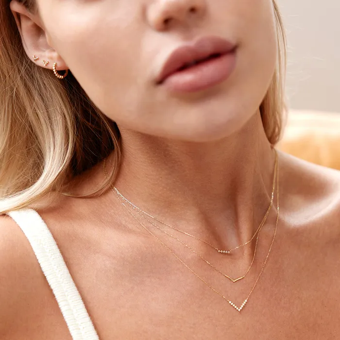 Earrings AURELIE GI CHICHI LabGrown Diamond Wishbone Huggie Hoop Earring