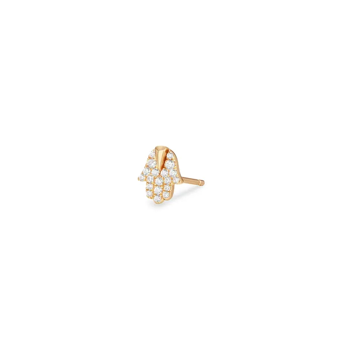 Earrings AURELIE GI MIRIAM Diamond Hamsa Single Stud Earring