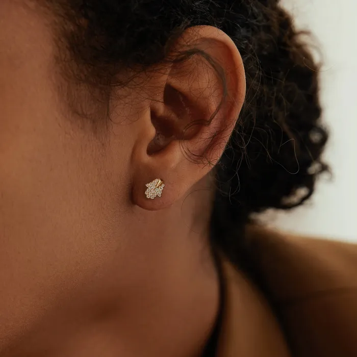 Earrings AURELIE GI MIRIAM Diamond Hamsa Single Stud Earring