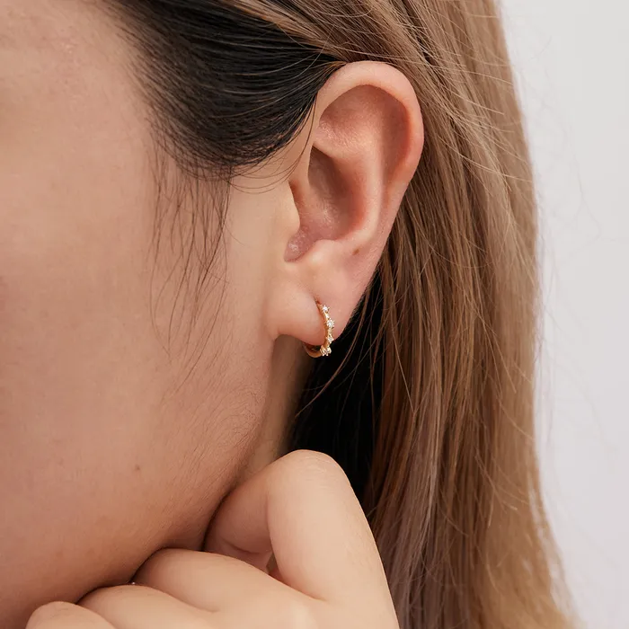 Earrings AURELIE GI VELA Diamond Huggie Hoop Earring