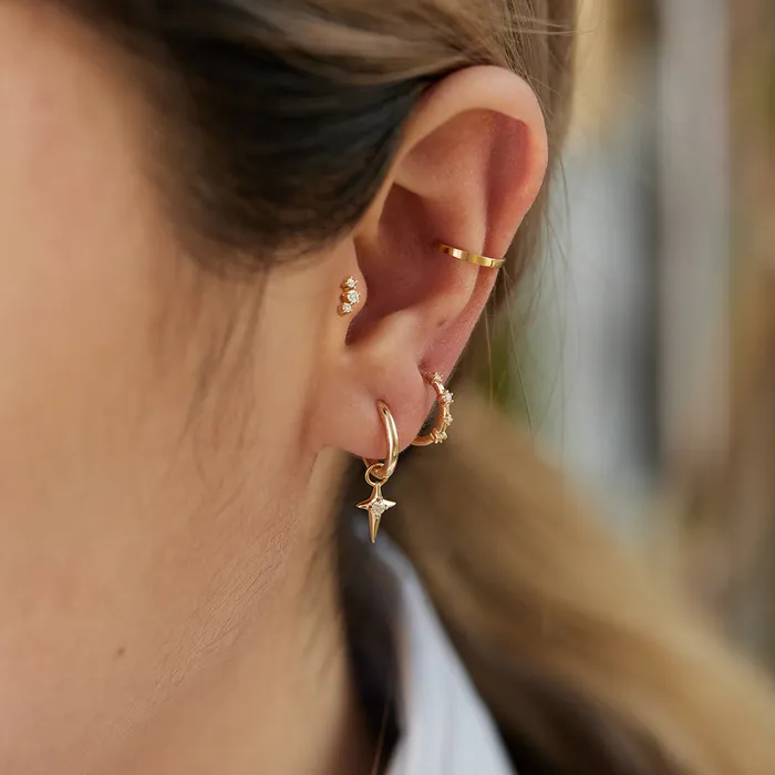 Earrings AURELIE GI VELA Diamond Huggie Hoop Earring