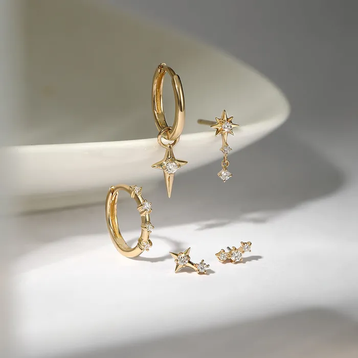 Earrings AURELIE GI VELA Diamond Huggie Hoop Earring