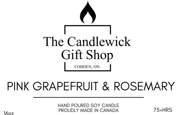 Earrings Candlewick Gift Shop Pink Grapefruit Rosemary 16oz Cobden Candle