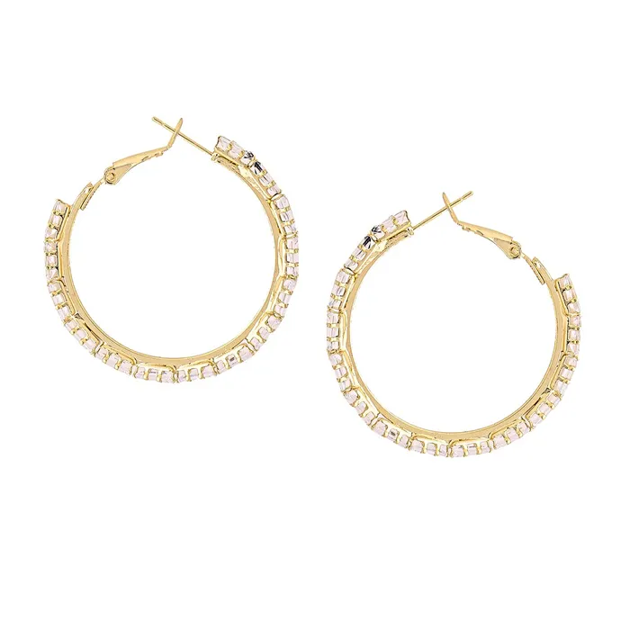 Earrings Kairangi Kairangi Earrings for Women and Girls Hoop Earrings for Girls Gold Toned Crystal Studded Hoop Earrings Birthday Gift for girls and women Anniversary Gift for Wife