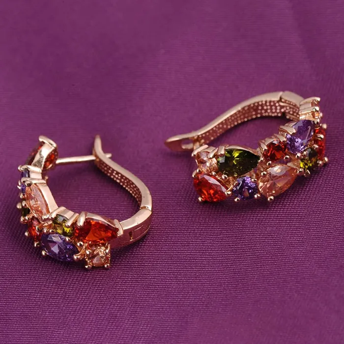 Earrings Kairangi Kairangi Sparkling Colors Flowerets Vine Swiss CZ Clip On Earrings Earrings Kairangi Kairangi Sparkling Colors Flowerets Vine Swiss CZ Clip On Earrings