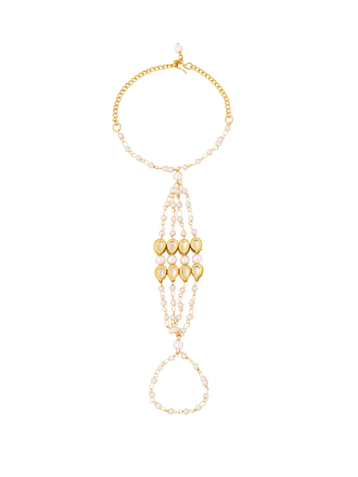 Earrings Kundan Studded Bracelet Traditional Gold Plated Panja Adjustable 232 cm Gold Yellow Chimes Earrings Kundan Studded Bracelet Traditional Gold Plated Panja Adjustable 232 cm Gold Yellow Chimes
