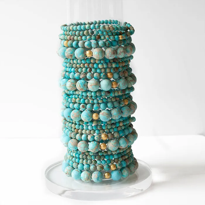 Earrings Lenny Eva Jaspis Trkisfarben 10mm Armband Lenny Eva