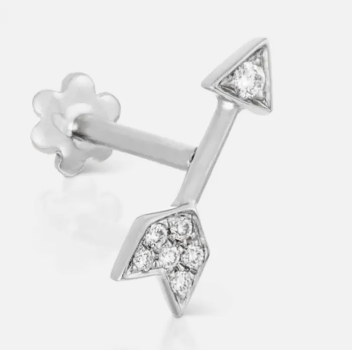 Earrings Maria Tash 10mm Diamond Arrow Threaded Stud