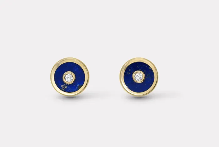 Earrings MINI COMPASS STUD EARRINGS WITH DIAMOND CENTER Retrouvai