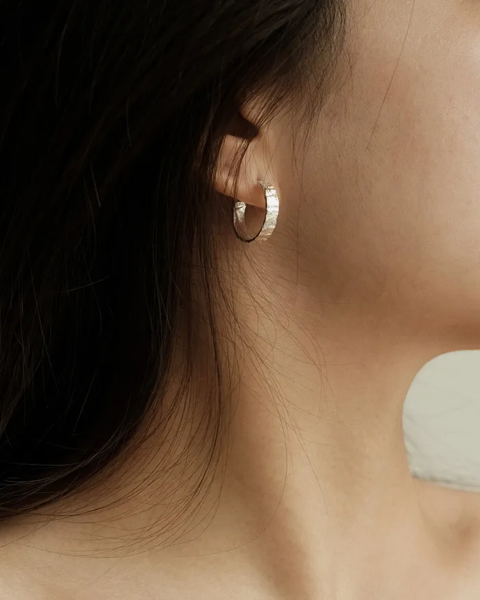 Earrings MYJN Rai Hammered Hoop Stud Earrings