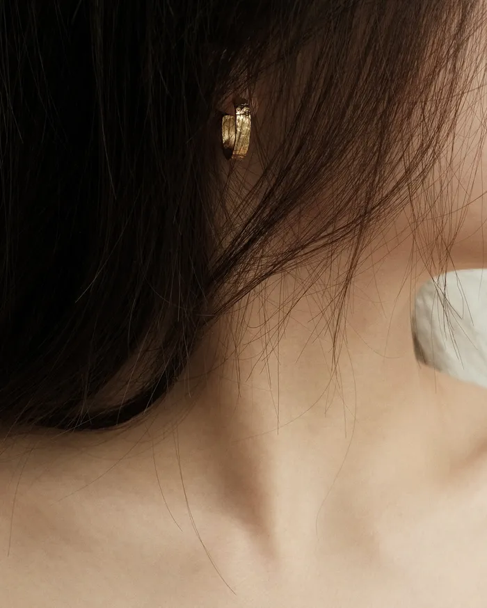 Earrings MYJN Rai Hammered Hoop Stud Earrings