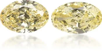 Earrings Natural Yellow Diamond Oval 218 ct set Langerman Diamonds
