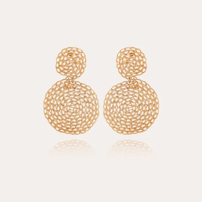 Earrings Onde Gourmette earrings small size gold gas bijoux