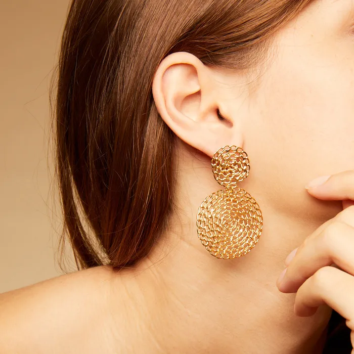 Earrings Onde Gourmette earrings small size gold gas bijoux